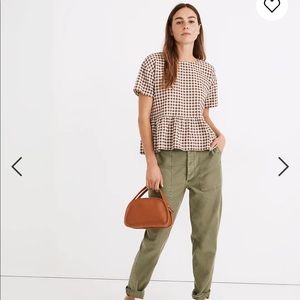 NWT Madewell Medford Top in Textured Gingham